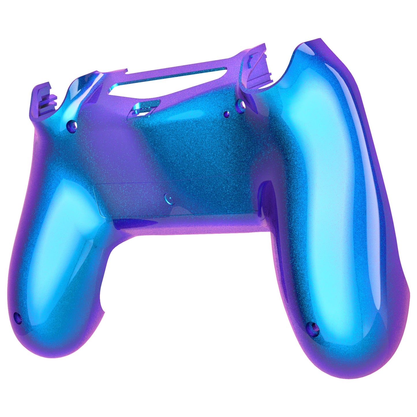 eXtremeRate Replacement Bottom Shell for PS4 Slim Pro Controller Controller (CUH-ZCT2 JDM-040/050/055) - Chameleon Purple Blue