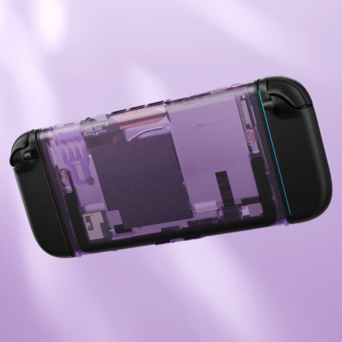 eXtremeRate Replacement DIY Rear Back Plate for Nintendo Switch 2 Handheld Console (Without Kickstand) - Clear Atomic Purple