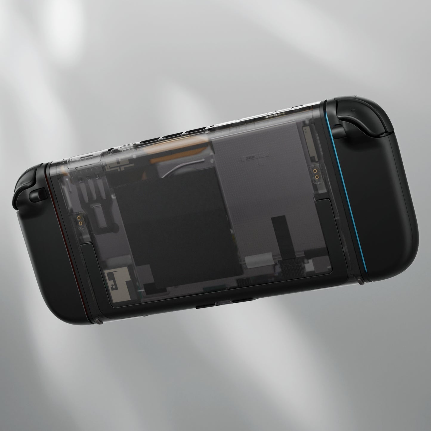 eXtremeRate Replacement DIY Rear Back Plate for Nintendo Switch 2 Handheld Console (Without Kickstand) - Clear Slate Black