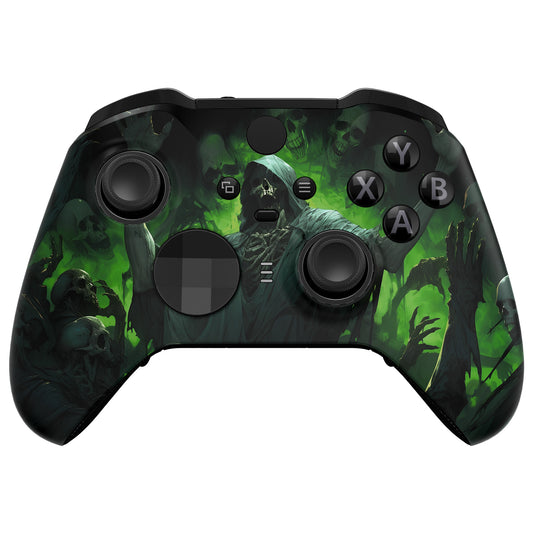 eXtremeRate Replacement Front Housing Shell Case with Accent Rings for Xbox One Elite Series 2 & Elite 2 Core Controller (Model 1797) - Dark Carnival