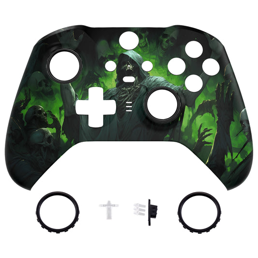 eXtremeRate Replacement Front Housing Shell Case with Accent Rings for Xbox One Elite Series 2 & Elite 2 Core Controller (Model 1797) - Dark Carnival