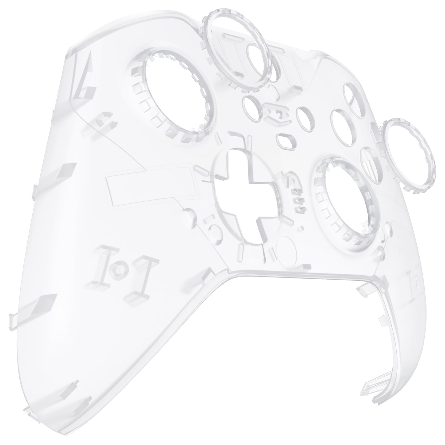 eXtremeRate Replacement Front Housing Shell Case with Accent Rings for Xbox One Elite Series 2 & Elite 2 Core Controller (Model 1797) - Transparent Clear