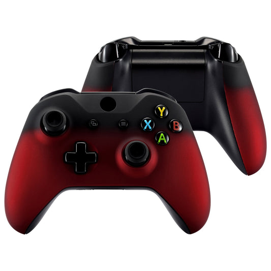 eXtremeRate Replacement Front Housing Shell with Side Rails Panel for Xbox One X & S Controller (Model 1708) - Shadow Red