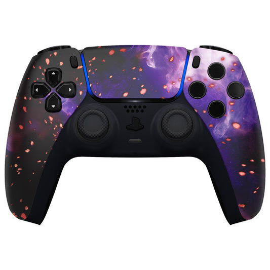 eXtremeRate Replacement Front Housing Shell with Touchpad Compatible with PS5 Controller BDM-010/020/030/040/050 - Glow in Dark - Cosmic Camo eXtremeRate