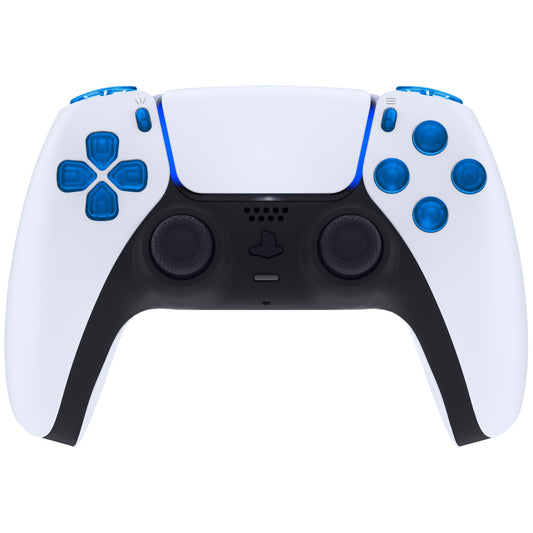 eXtremeRate Replacement Full Set Buttons Compatible with PS5 Controller BDM-010/020 - Clear Blue