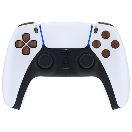 eXtremeRate Replacement Full Set Buttons Compatible with PS5 Controller BDM-010/020 - Wood Grain