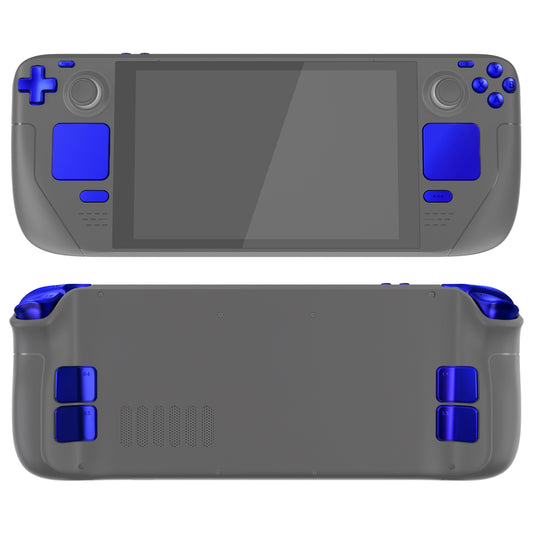 eXtremeRate Replacement Full Set Buttons for Steam Deck LCD - Chrome Blue