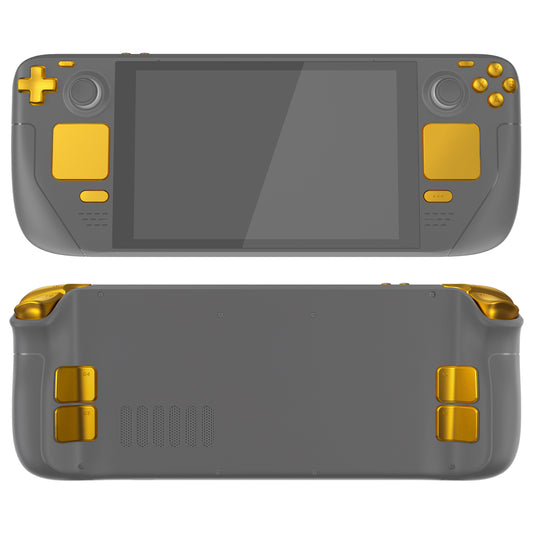 eXtremeRate Replacement Full Set Buttons for Steam Deck LCD - Chrome Gold