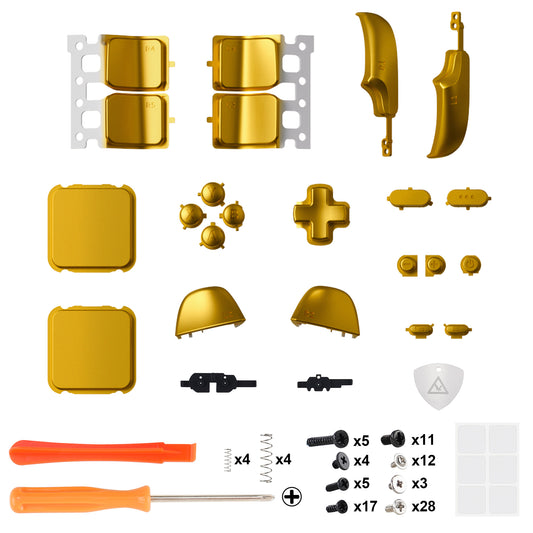 eXtremeRate Replacement Full Set Buttons for Steam Deck LCD - Chrome Gold
