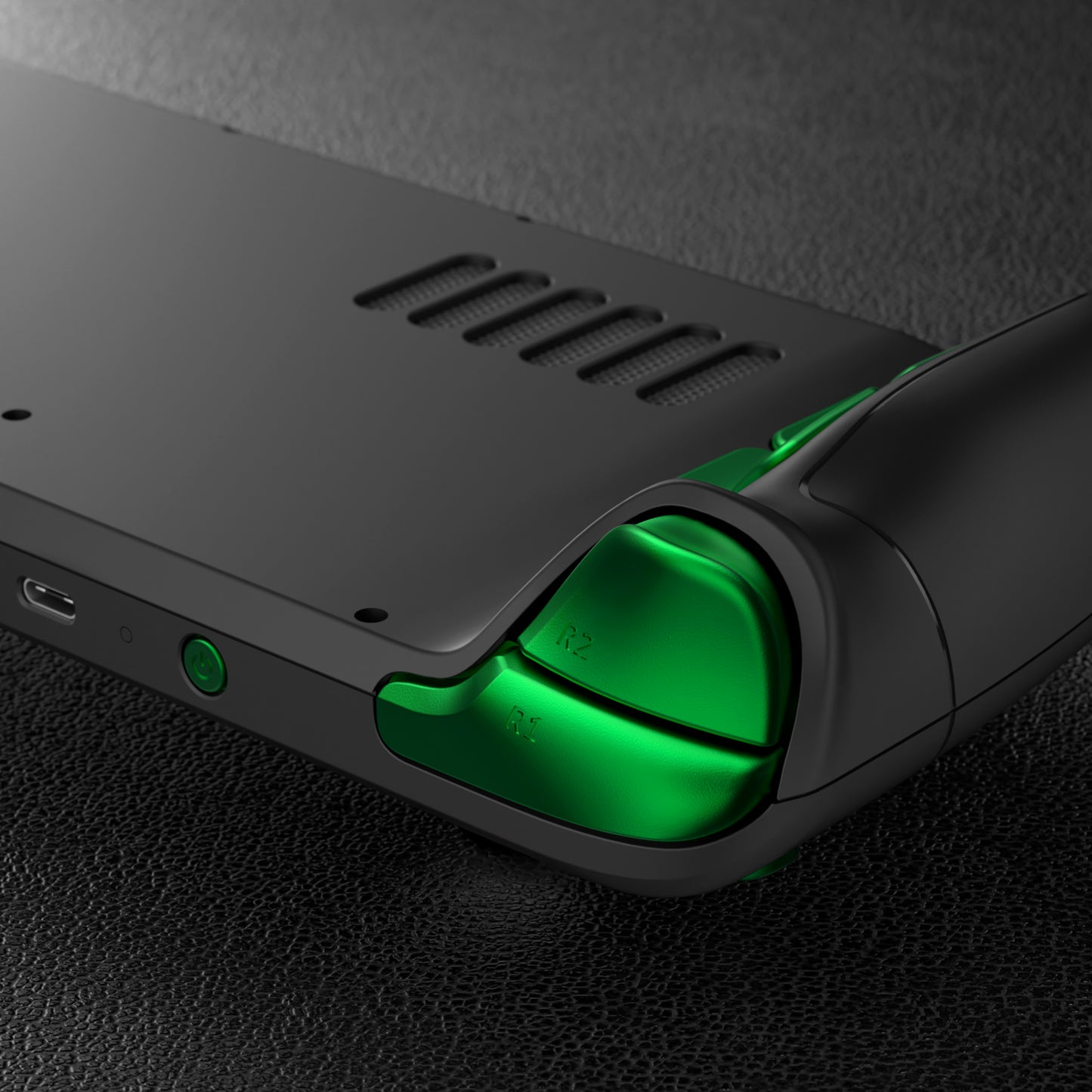 eXtremeRate Replacement Full Set Buttons for Steam Deck LCD - Chrome Green