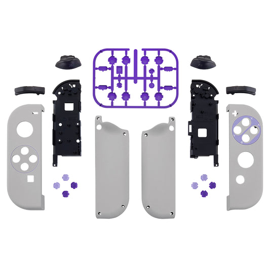 eXtremeRate Replacement Full Set Shell Case with Buttons for Joycon of NS Switch - Classics SNES Style