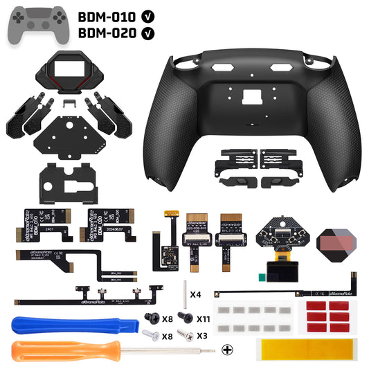 eXtremeRate SPARK Back Paddles Kit with OLED Display & Clicky Trigger Stops & Ergonomic Grips for PS5 Controller BDM-010/020 - Rubberized Black