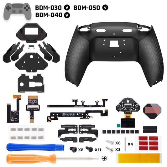 eXtremeRate SPARK Back Paddles Kit with OLED Display & Clicky Trigger Stops & Ergonomic Grips for PS5 Controller BDM-030/040/050 - Rubberized Black