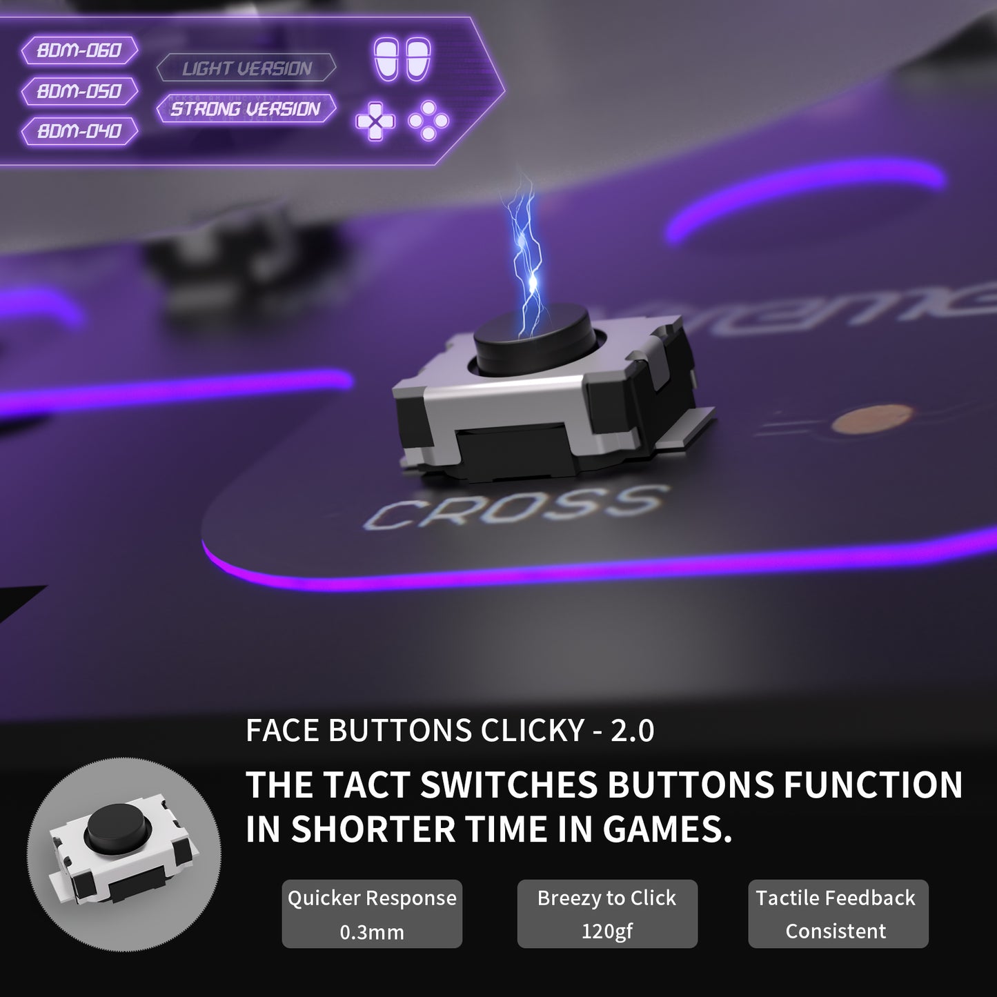 eXtremeRate Whole Set - Strong Version Clicky Kit V2 for PS5 Controller BDM-040/050/060 Shoulder Face Buttons, Micro Switch L2R2 Clicky Hair Trigger Kit and Tactile L1R1 Face Buttons Mouse Click for PS5 Controller