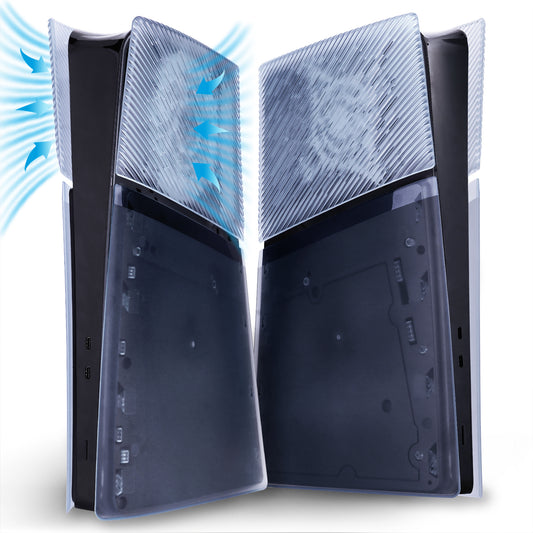 eXtremeRate eXcover Replacement Top Bottom Cover Side Panel with Cooling Vent for PS5 Slim Digital Edition Console - Clear Ice Blue