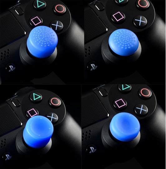 eXtremeRate Retail 8 Blue Silicone Rubber Precision Platporm Raised Analog Sticks Thumb Grips for ps4 Slim ps4 Pro Thumbsticks-ZXBJ1232