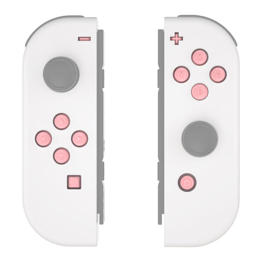 eXtremeRate Retail Replacement Controller ABXY Direction Home Capture + - Jelly Buttons, Two-Tone Pale Red & Clear with Symbols Action Face Keys for Nintendo Switch & Switch OLED Joy-con - JoyCon NOT Included - AJ7002