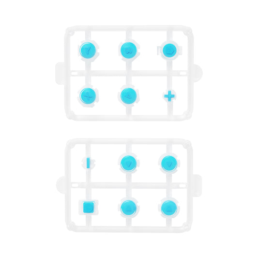 eXtremeRate Retail Replacement Controller ABXY Direction Home Capture + - Jelly Buttons, Two-Tone Pale New Hope Blue & Clear with Symbols Action Face Keys for Nintendo Switch & Switch OLED Joy-con - JoyCon NOT Included - AJ7006