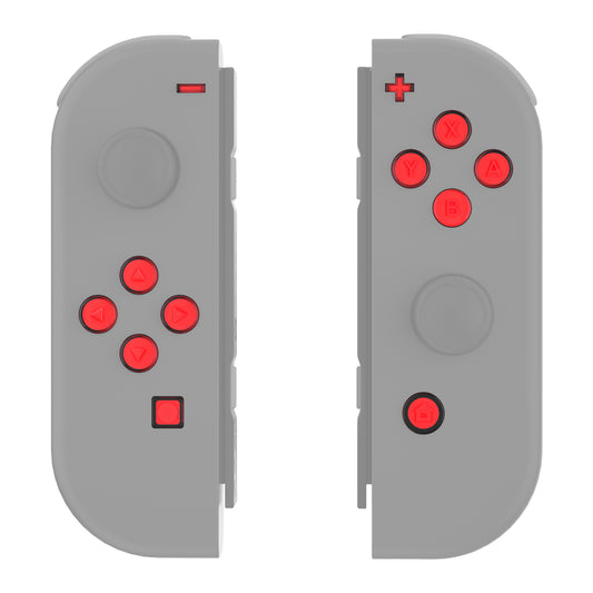 eXtremeRate Retail Replacement Controller ABXY Direction Home Capture + - Jelly Buttons, Two-Tone Pale New Hope Red & Clear with Symbols Action Face Keys for Nintendo Switch & Switch OLED Joy-con - JoyCon NOT Included - AJ7007
