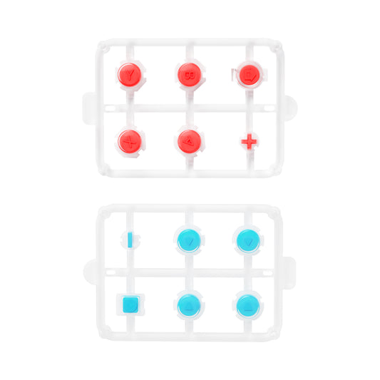 eXtremeRate Retail Replacement Controller ABXY Direction Home Capture + - Jelly Buttons, Two-Tone Pale New Hope Blue & Red & Clear with Symbols Action Face Keys for Nintendo Switch & Switch OLED Joy-con - JoyCon NOT Included - AJ7010