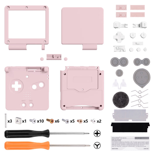 eXtremeRate Retail IPS Ready Upgraded Cherry Blossoms Pink Soft Touch Custom Replacement Housing Shell for Gameboy Advance SP GBA SP – Compatible with Both IPS & Standard LCD – Console & Screen NOT Included - ASPP3003