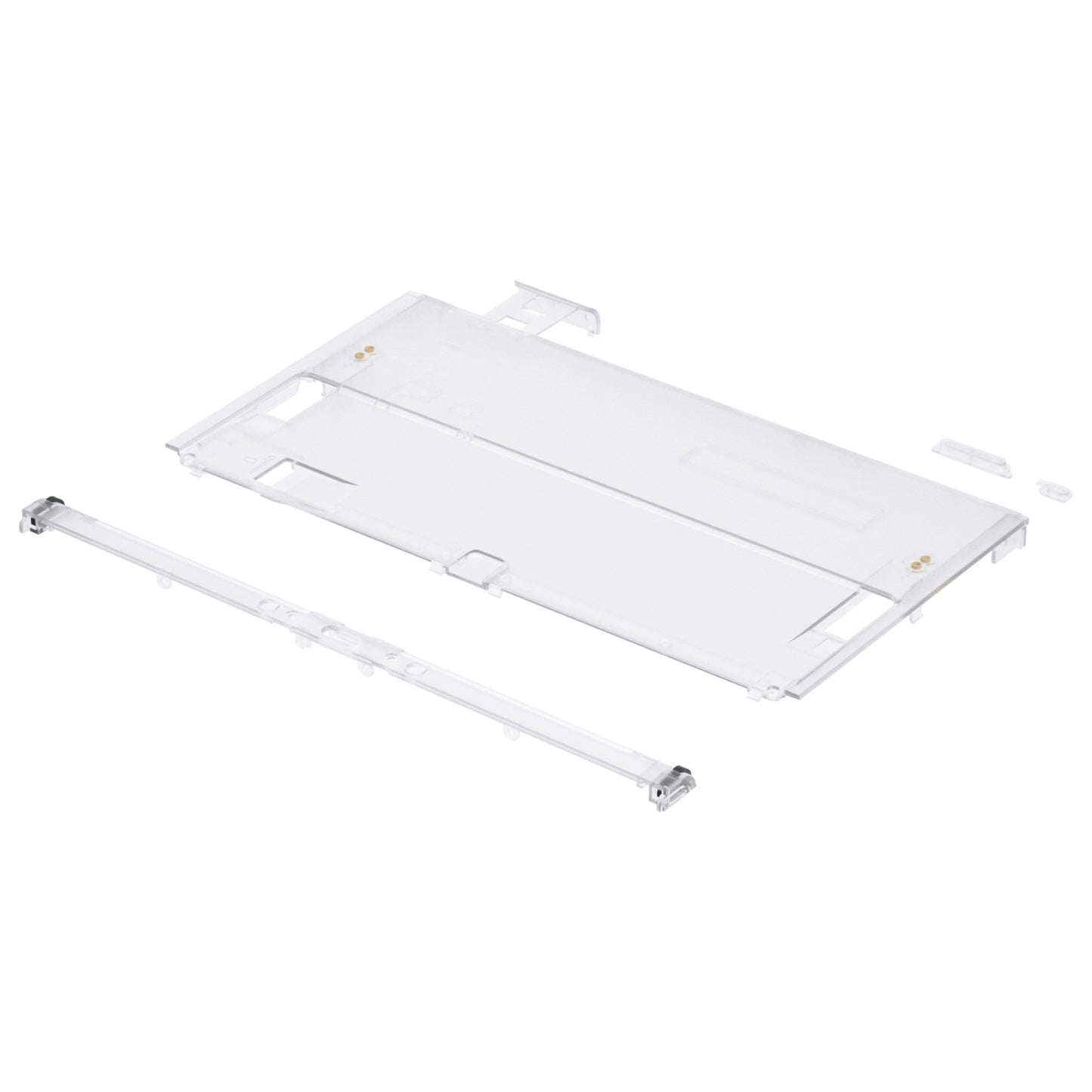 eXtremeRate Retail Clear Console Back Plate DIY Replacement Housing Shell Case for Nintendo Switch OLED Console – JoyCon Shell & Kickstand NOT Included - BNSOM5001