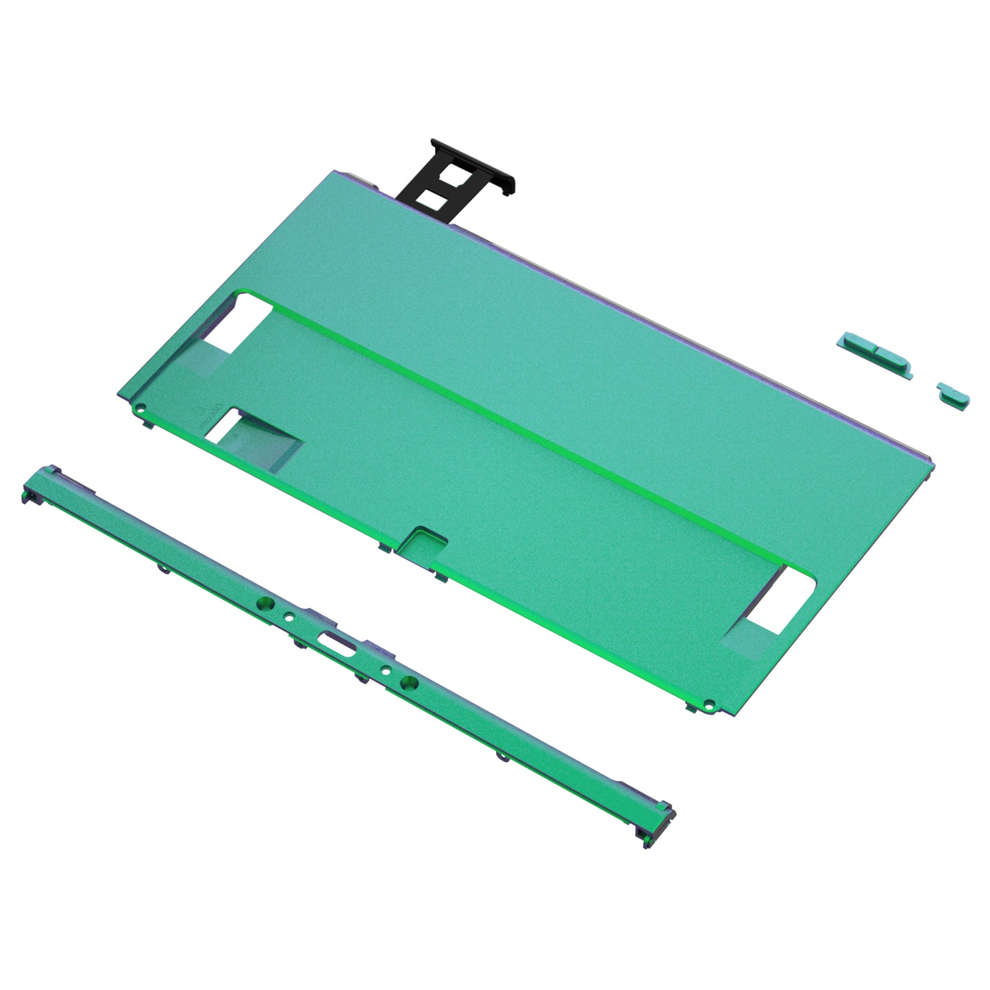 eXtremeRate Retail Chameleon Green Purple Soft Touch Console Back Plate DIY Replacement Housing Shell Case for Nintendo Switch OLED Console – JoyCon Shell & Kickstand NOT Included - BNSOP3002