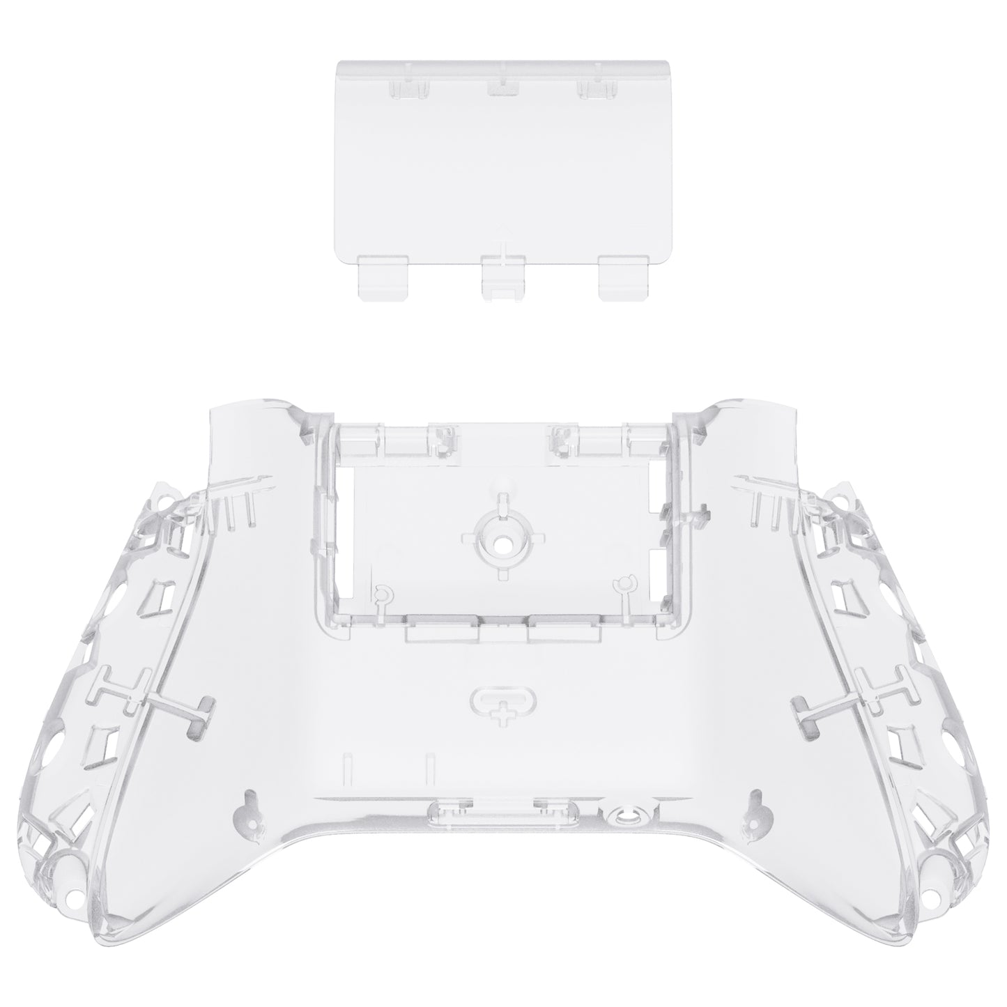 eXtremeRate Retail Clear Custom Bottom Shell with Battery Cover for Xbox Series S/X Controller, DIY Replacement Backplate Cover for Xbox Core Controller Model 1914 - Controller & Side Rails NOT Included - BX3M501