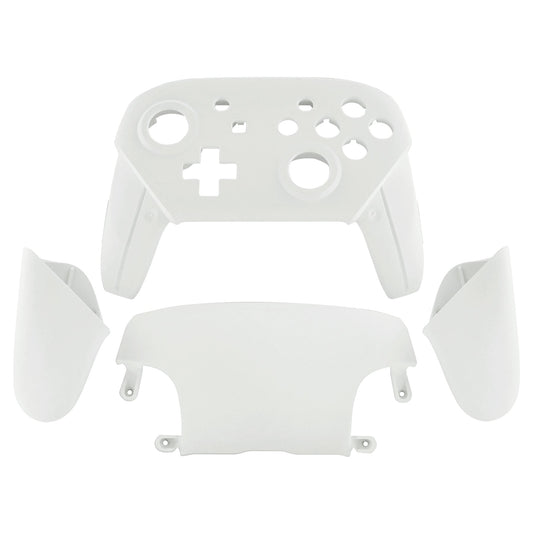 eXtremeRate Retail White Faceplate Backplate Handles for Nintendo Switch Pro Controller, Soft Touch DIY Replacement Grip Housing Shell Cover for Nintendo Switch Pro - Controller NOT Included - FRP306