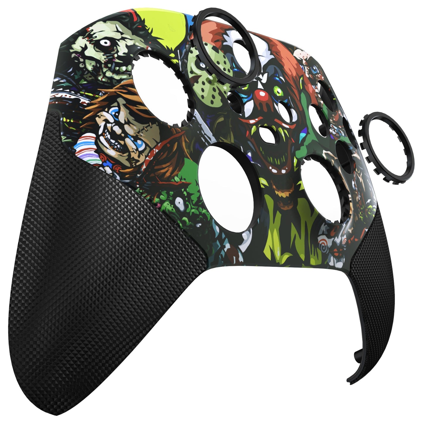 eXtremeRate Retail Scary Party ASR Version Performance Rubberized Grip Front Housing Shell with Accent Rings for Xbox Series X/S Controller - FX3C1005