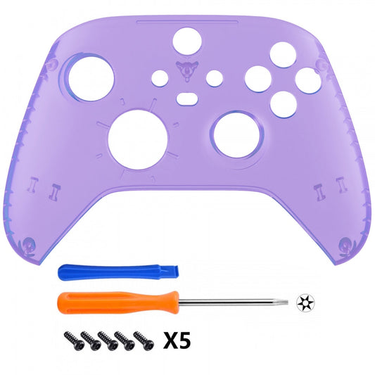 eXtremeRate Retail Replacement Front Housing Shell for Xbox Series X Controller, Clear Atomic Purple Custom Cover Faceplate for Xbox Series S Controller - Controller NOT Included - FX3M505