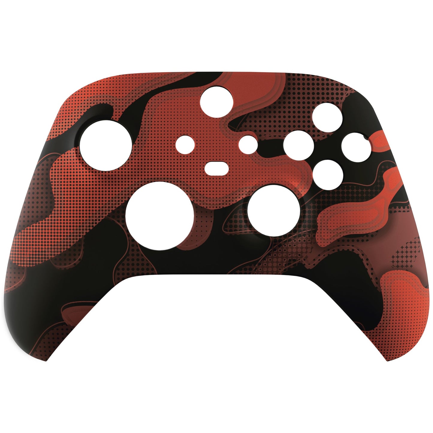 eXtremeRate Retail Red Black Camouflage Replacement Part Faceplate, Soft Touch Grip Housing Shell Case for Xbox Series S & Xbox Series X Controller Accessories - Controller NOT Included - FX3T135