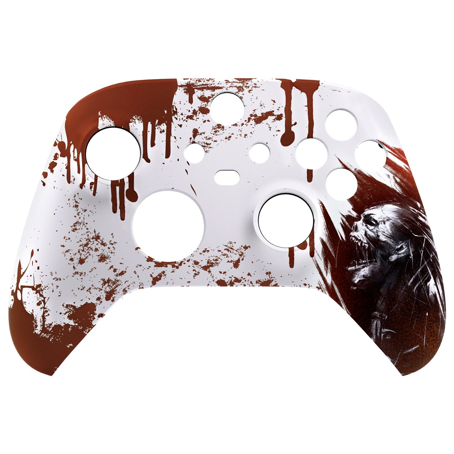 eXtremeRate Retail Blood Zombie Replacement Part Faceplate, Soft Touch Grip Housing Shell Case for Xbox Series S & Xbox Series X Controller Accessories - Controller NOT Included - FX3T141