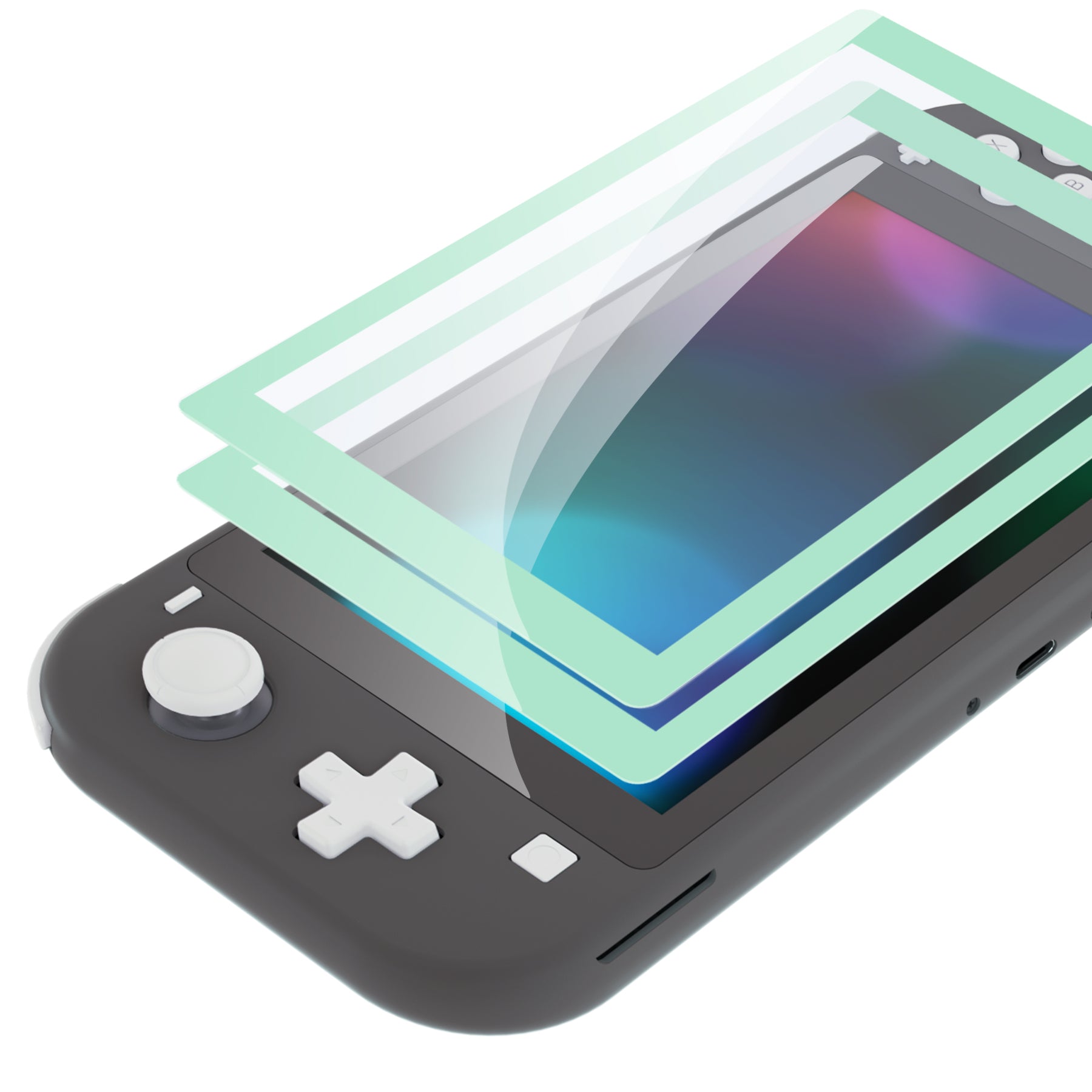 eXtremeRate 2 Pack Misty Green Border Transparent HD Clear Saver