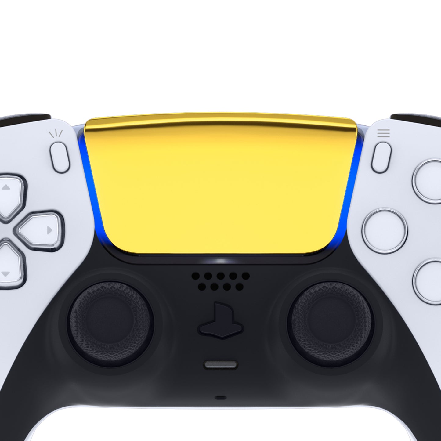 eXtremeRate Retail Chrome Gold Replacement Touchpad Cover Compatible with ps5 Controller BDM-010 BDM-020 & BDM-030, Custom Part Touch Pad Compatible with ps5 Controller - Controller NOT Included - JPF4045G3