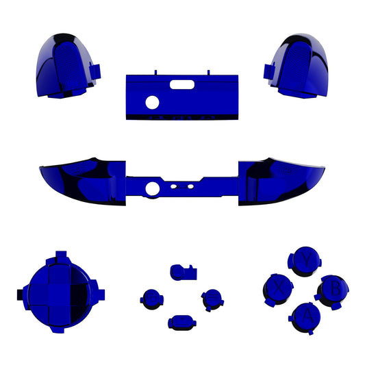 eXtremeRate Retail Chrome Blue Replacement Buttons for Xbox Series S & Xbox Series X Controller, LB RB LT RT Bumpers Triggers D-pad ABXY Start Back Sync Share Keys for Xbox Series X/S Controller - JX3204