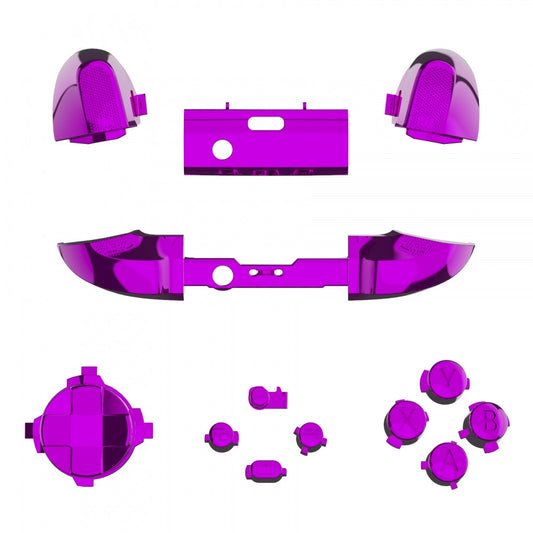 eXtremeRate Retail Chrome Purple Replacement Buttons for Xbox Series S & Xbox Series X Controller, LB RB LT RT Bumpers Triggers D-pad ABXY Start Back Sync Share Keys for Xbox Series X/S Controller - JX3205