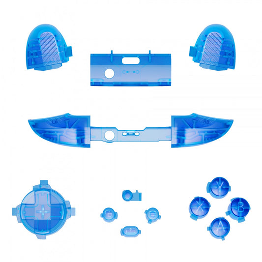 eXtremeRate Retail Transparent Blue Replacement Buttons for Xbox Series S & Xbox Series X Controller, LB RB LT RT Bumpers Triggers D-pad ABXY Start Back Sync Share Keys for Xbox Series X/S Controller - JX3304