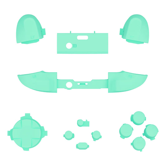 eXtremeRate Retail No Letter Imprint Custom Full Set Buttons for Xbox Series X/S Controller, Mint Green Replacement Accessories Bumpers Triggers Dpad ABXY Buttons for Xbox Series X/S, Xbox Core Controller - JX3514