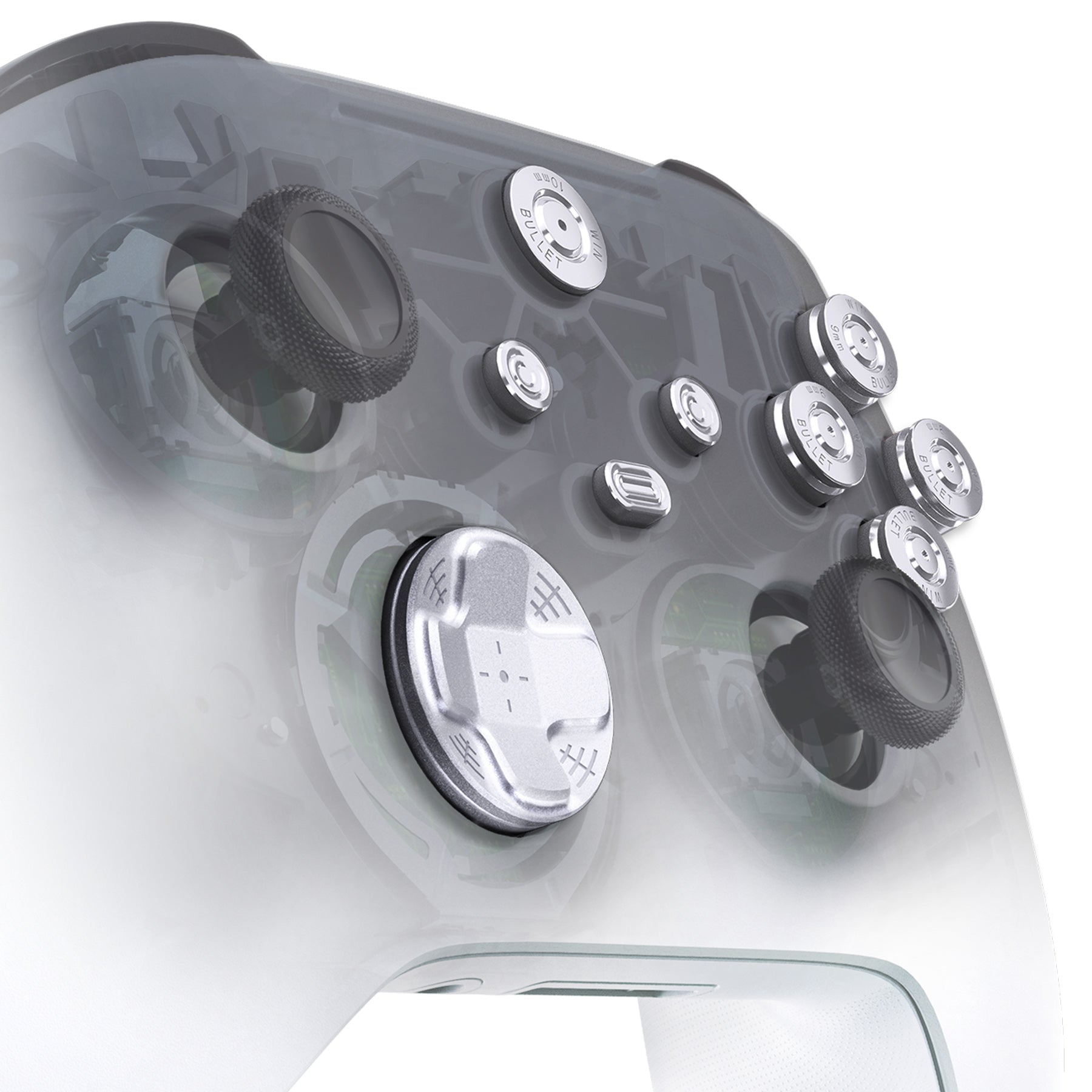 eXtremeRate 9 in 1 Custom Silver Metal Buttons for Xbox