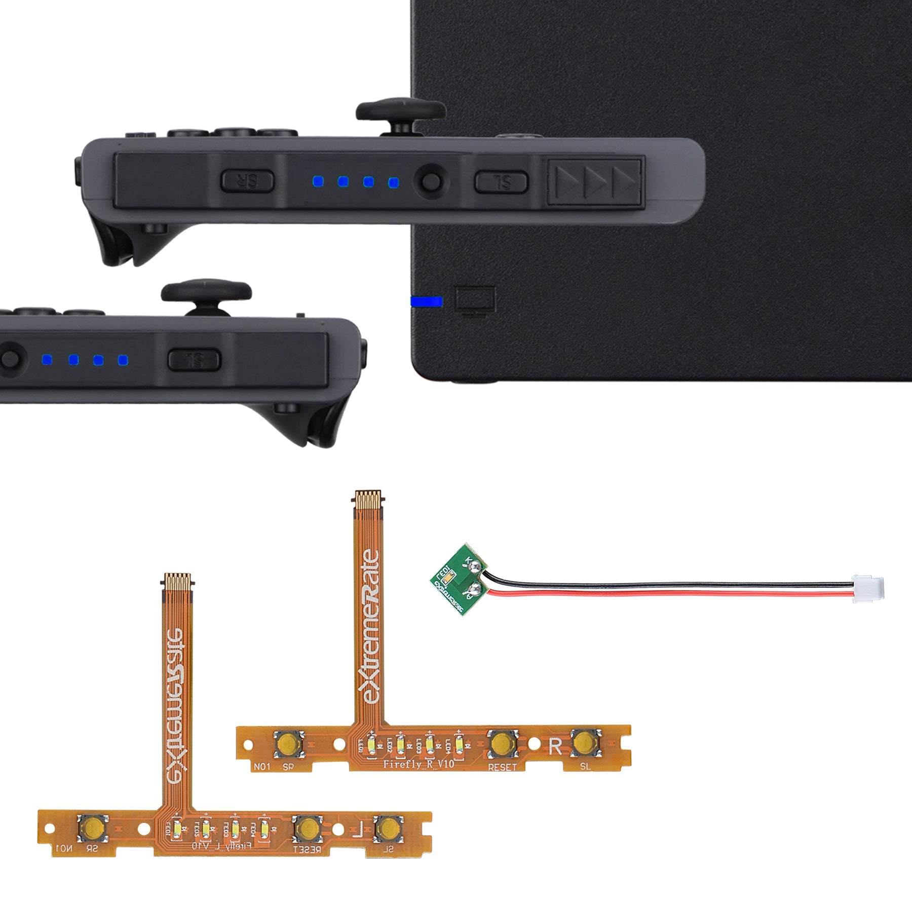 eXtremeRate Firefly LED Tuning Kit for Nintendo Switch Joycons