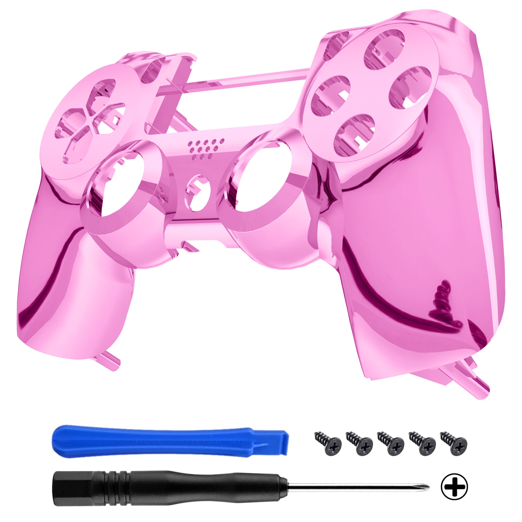 eXtremeRate Chrome Pink Edition Custom Front Housing Shell
