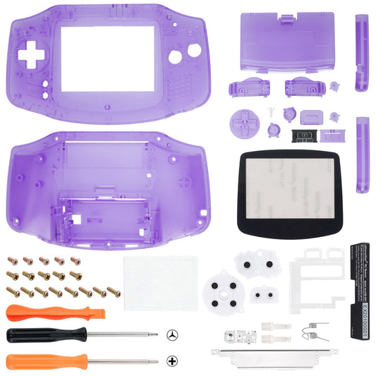 eXtremeRate Retail IPS Ready Upgraded Clear Atomic Purple GBA Replacement Shell Full Housing Cover Buttons for Gameboy Advance - Compatible with Both IPS & Standard LCD - Console & IPS Screen NOT Included - TAGM5005