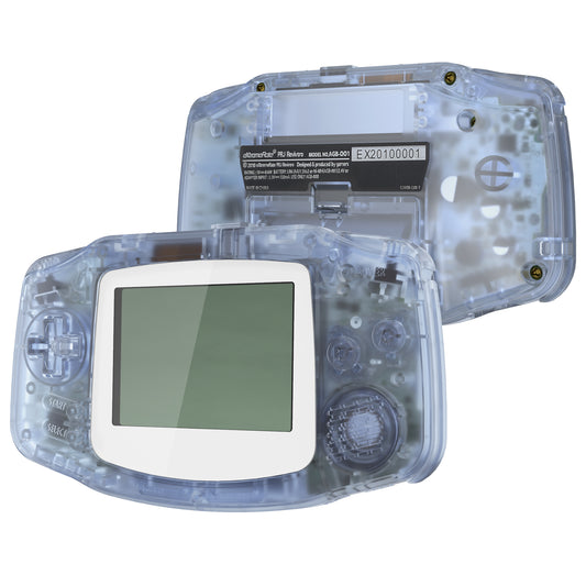 eXtremeRate Retail IPS Ready Upgraded Glacier Blue - White Screen Lens GBA Replacement Shell Full Housing Cover Buttons for Gameboy Advance - Compatible with Both IPS & Standard LCD - Console & IPS Screen NOT Included - TAGM5006