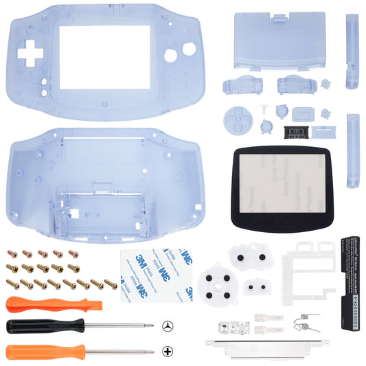 eXtremeRate Retail IPS Ready Upgraded eXtremeRate Glacier Blue Replacement Shell Full Housing Cover & Black Screen Lens for Gameboy Advance – Compatible with Both IPS & Standard LCD – Console & IPS Screen NOT Included - TAGM5006B