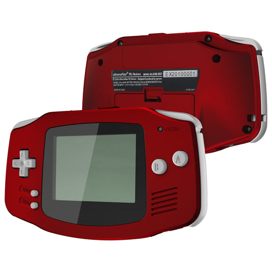 eXtremeRate Retail IPS Ready Upgraded Scarlet Red Soft Touch GBA Replacement Shell Full Housing Cover with Buttons for Gameboy Advance - Compatible with Both IPS & Standard LCD - Console & IPS Screen NOT Included - TAGP3003