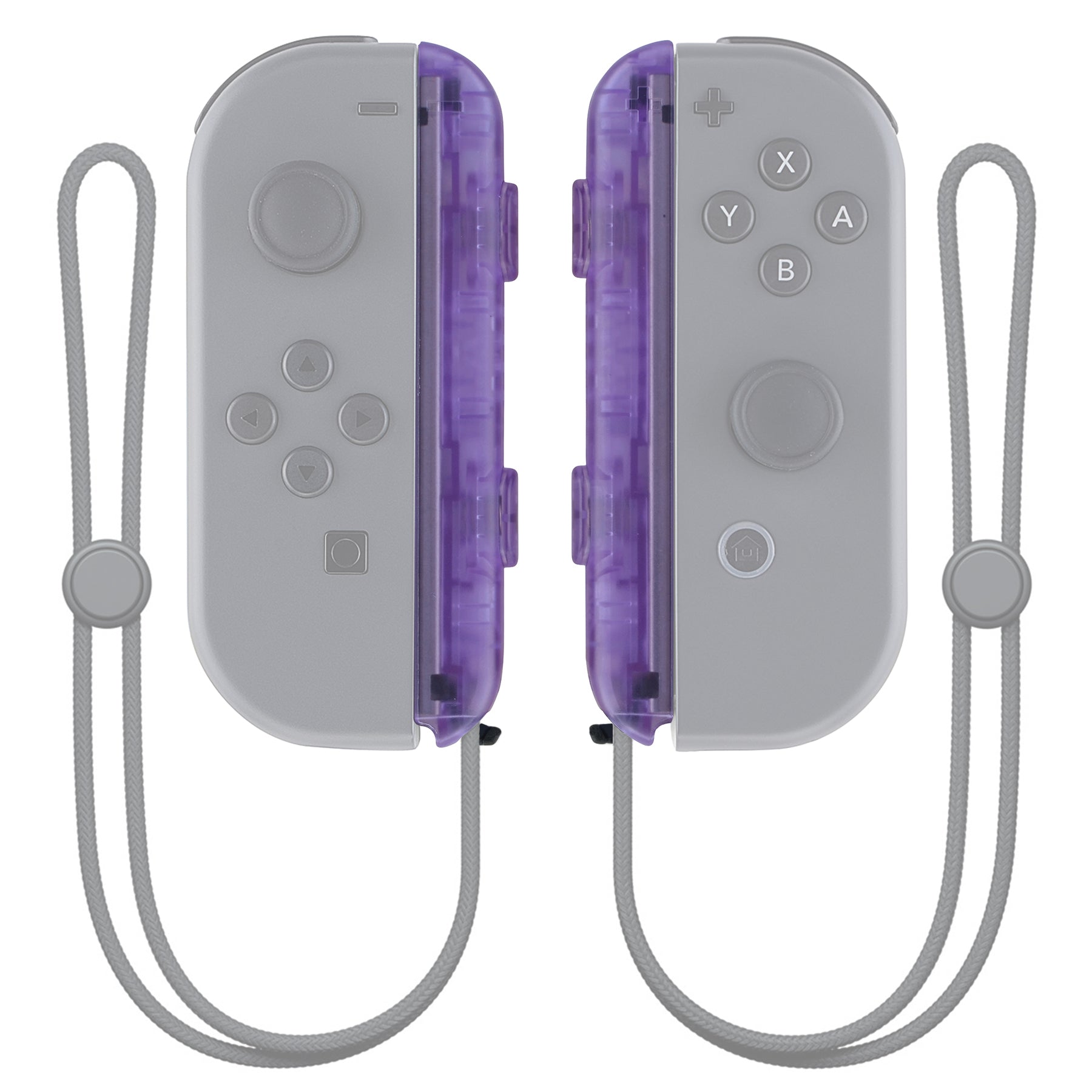 eXtremeRate Clear Atomic Purple Replacement Shell for Joycon Strap