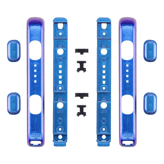 eXtremeRate Retail Chameleon Purple Glossy Replacement shell for Nintendo Switch Joycon Strap, Custom JoyCon Wrist Strap Housing Buttons for Nintendo Switch - 2 Pack - UEP301