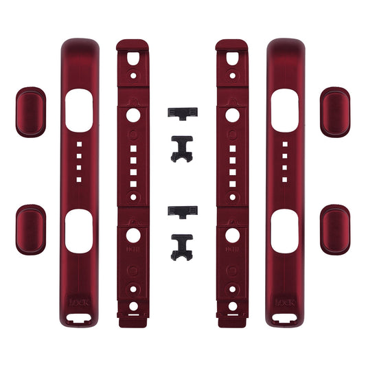 eXtremeRate Retail Scarlet Red Soft Touch Replacement shell for Nintendo Switch Joycon Strap, Custom Joy-Con Wrist Strap Housing Buttons for Nintendo Switch - 2 Pack - UEP302