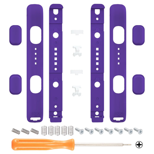 eXtremeRate Retail Purple Soft Touch Replacement shell for NS Switch Joycon Strap, Custom Joy-Con Wrist Strap Housing Buttons for NS Switch - 2 Pack - UEP311